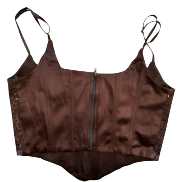 Y2K Windsor Women's Black Sequin Beaded Black Tank Top Camisole Corset Sz M - Picture 2 of 8